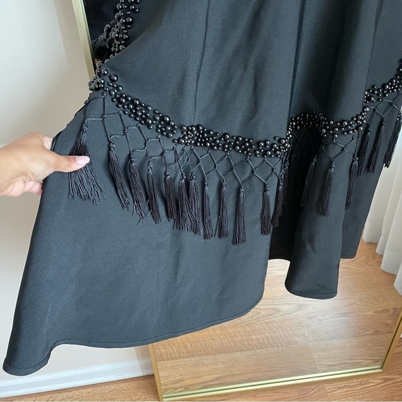 Front Row by Sara & Goldy Beaded Black Tea Length Formal Dress Size XS - Picture 13 of 15